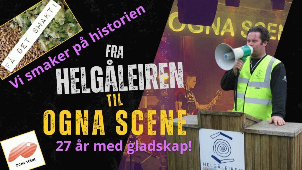 Plakat som annonserer for Vi smaker på historien fra Helgaleiren til Ogna Scene på Ogna Scene