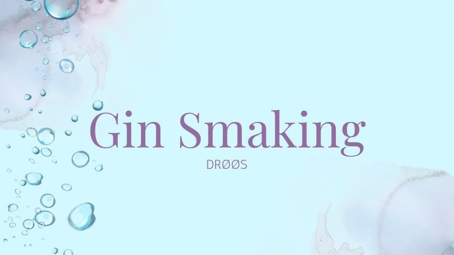 Annonse om Gin Smaking på blå bakgrunn