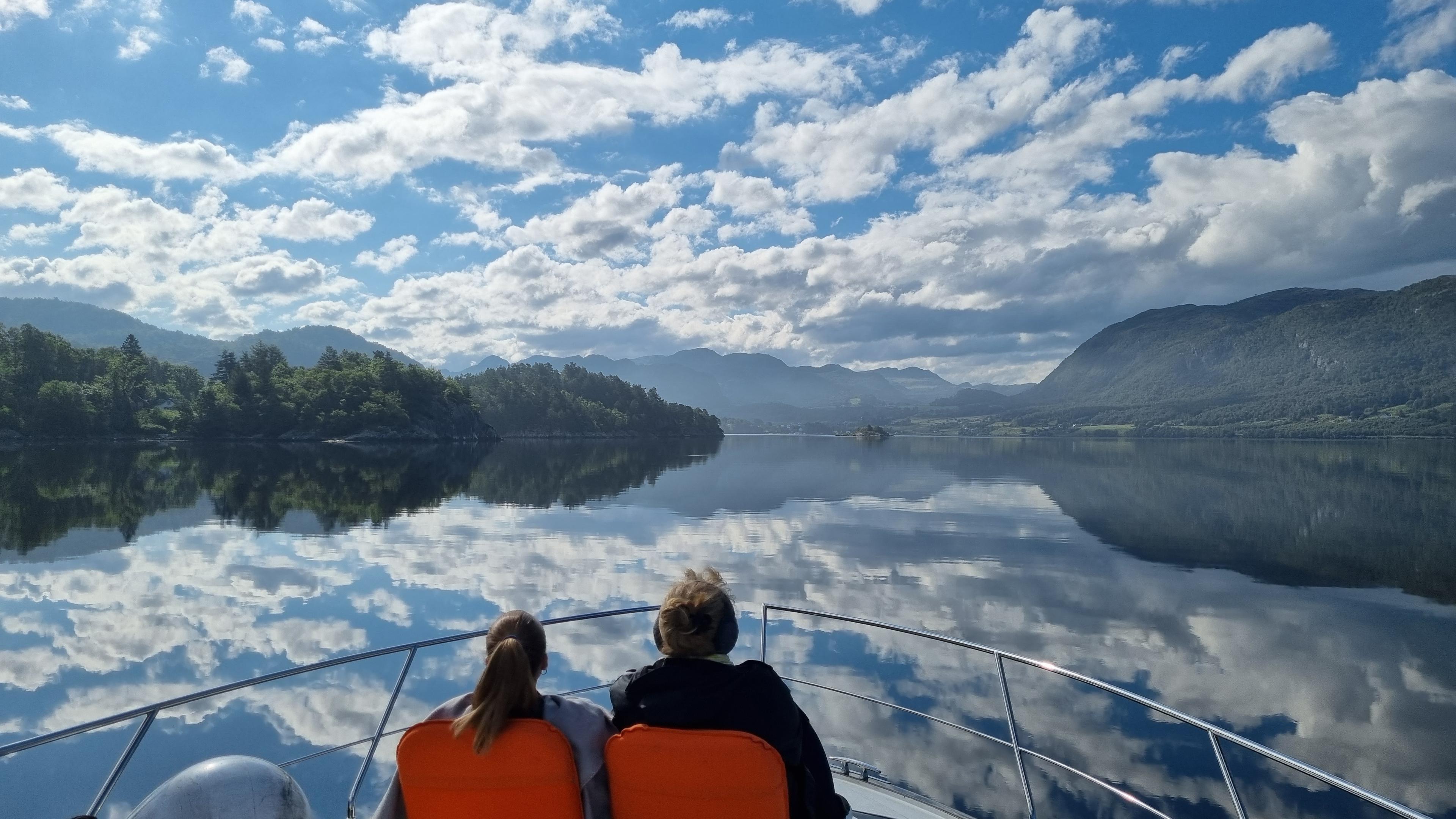 Lysefjord, winter cruise, blue fjords and mountains