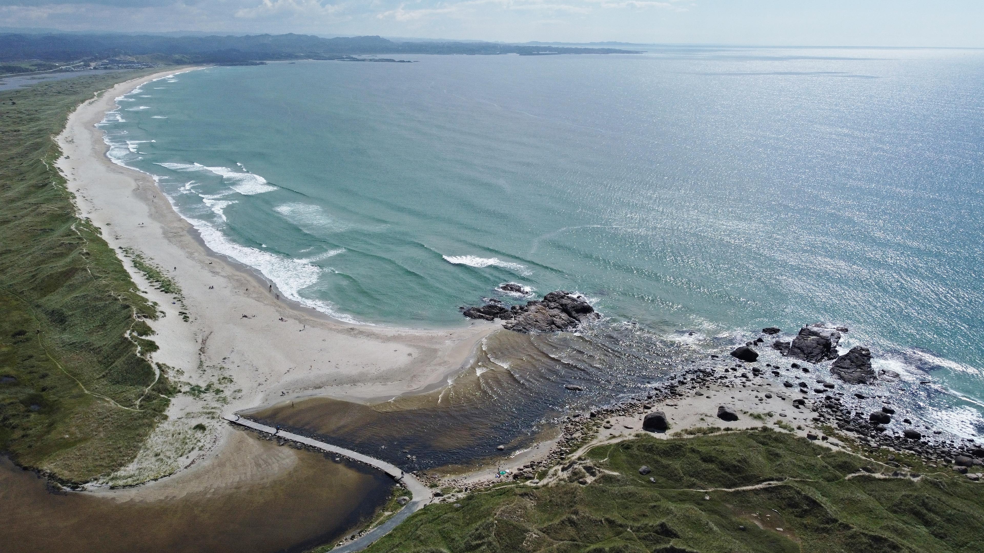 Beach and shoreline taken from above